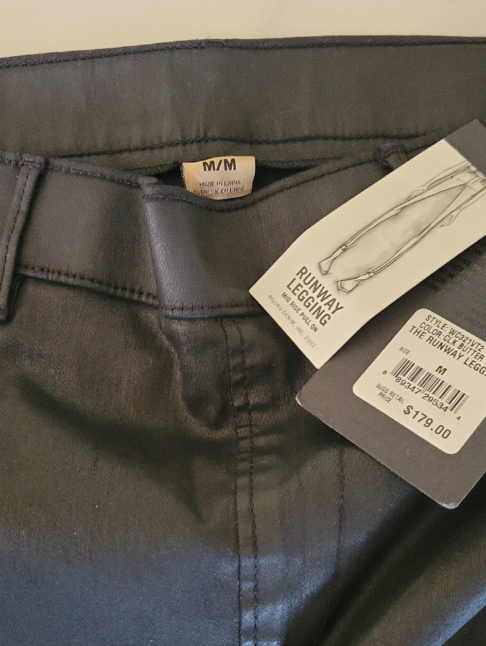 True AReligion Runway Legging - Black Faux Leather Leggings - M